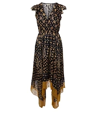 Aurelie Silk Georgette Midi Dress