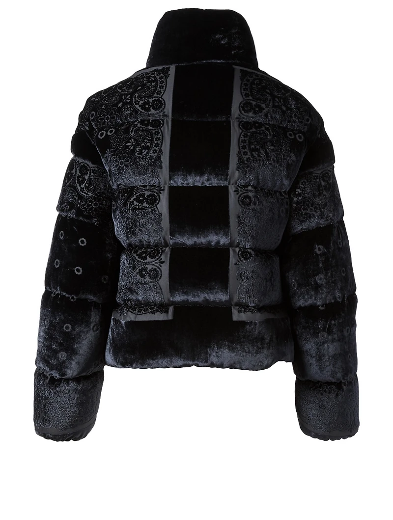 Labbe Embossed Velvet Down Puffer Jacket