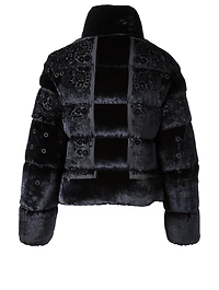 Labbe Embossed Velvet Down Puffer Jacket
