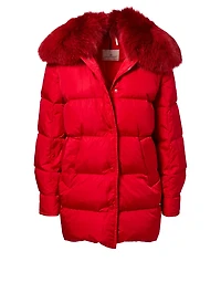 Mesange Down Parka With Fur Trim