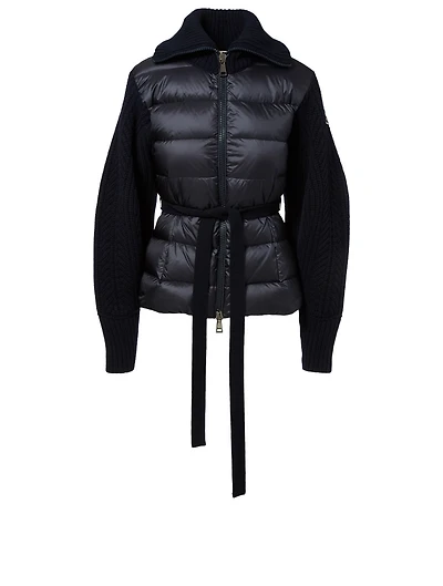 Voluminous Down Coat With Knit Base