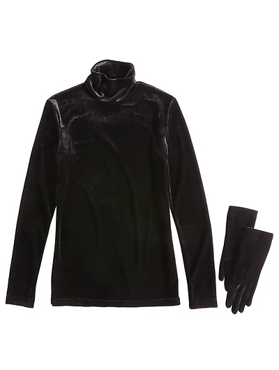 Turtleneck Sweater With Velvet Gloves