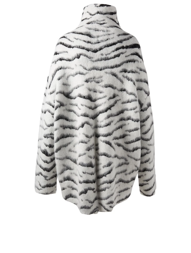 Oversized Zebra Jacquard Sweater