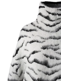 Oversized Zebra Jacquard Sweater
