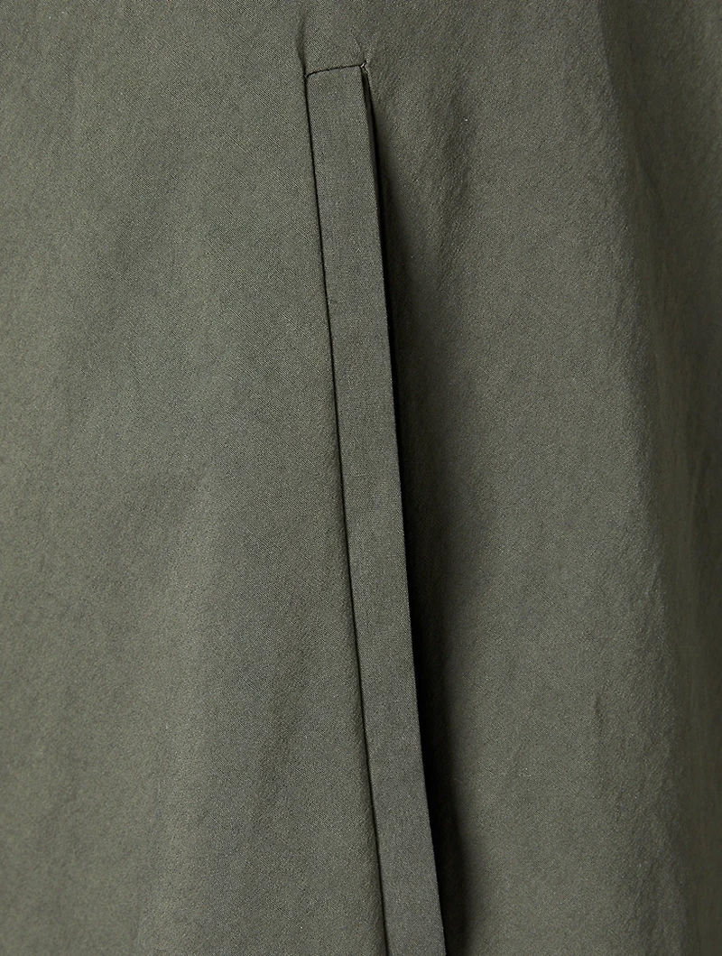 Sporty Poplin Cotton Midi Skirt