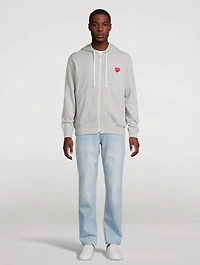 Heart Zip-Up Hoodie With Back Logo