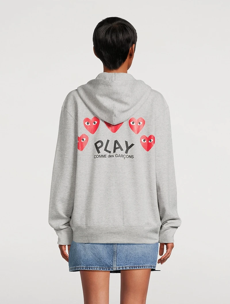 Heart Zip-Up Hoodie With Back Logo