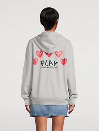 Heart Zip-Up Hoodie With Back Logo