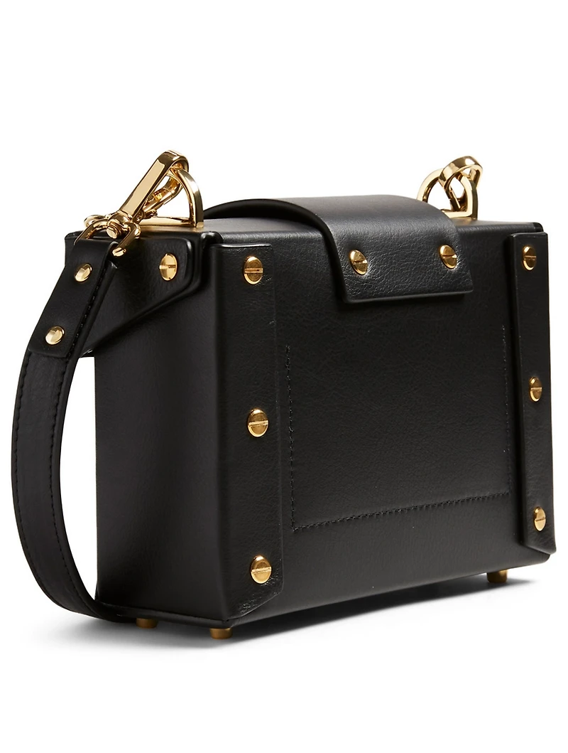 Asher Box Chain Top Handle Leather Crossbody Bag
