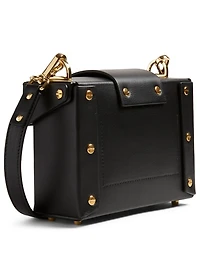 Asher Box Chain Top Handle Leather Crossbody Bag