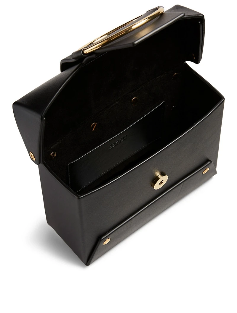 Asher Box Chain Top Handle Leather Crossbody Bag