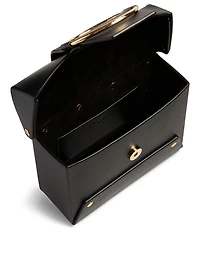 Asher Box Chain Top Handle Leather Crossbody Bag