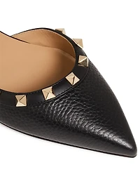 Rockstud Leather Slingback Flats