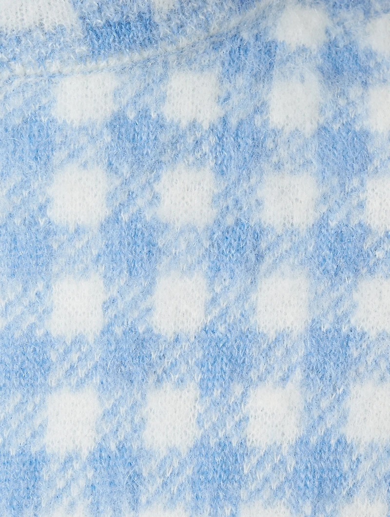 Turtleneck Sweater Gingham Check