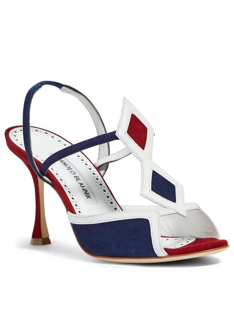 Suku Suede Harlequin Design Sandals