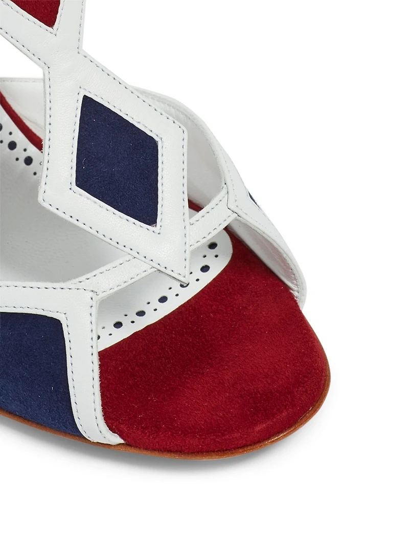 Suku Suede Harlequin Design Sandals