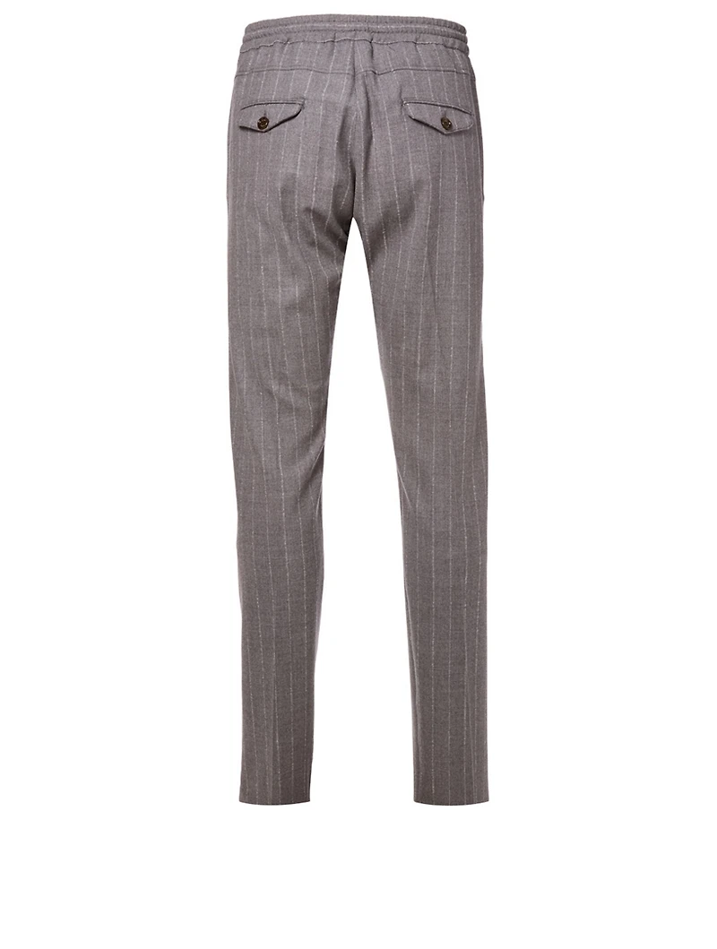 Wool Jogger Pants Chalk Stripe