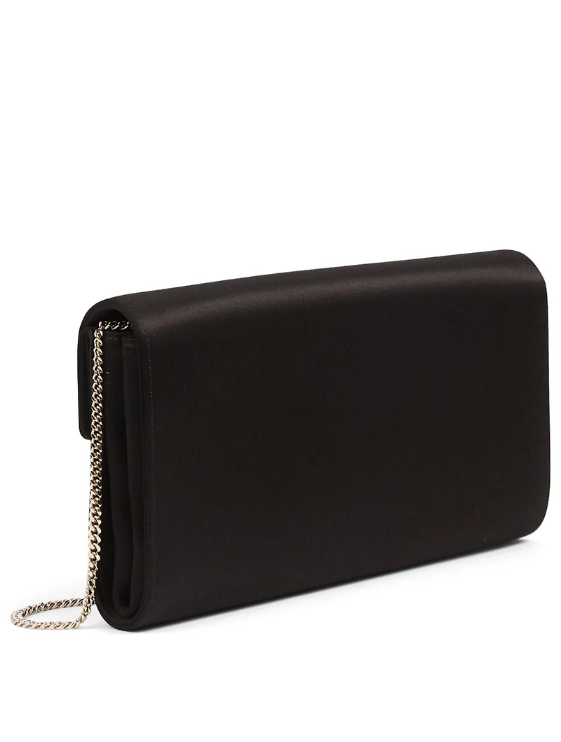 Flower Buckle Silk Satin Envelope Clutch Bag