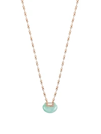 Medium Yu Yi 18K Rose Gold Necklace With Jade And Diamonds