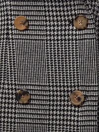 Violet Wool Blend Coat Houndstooth Print