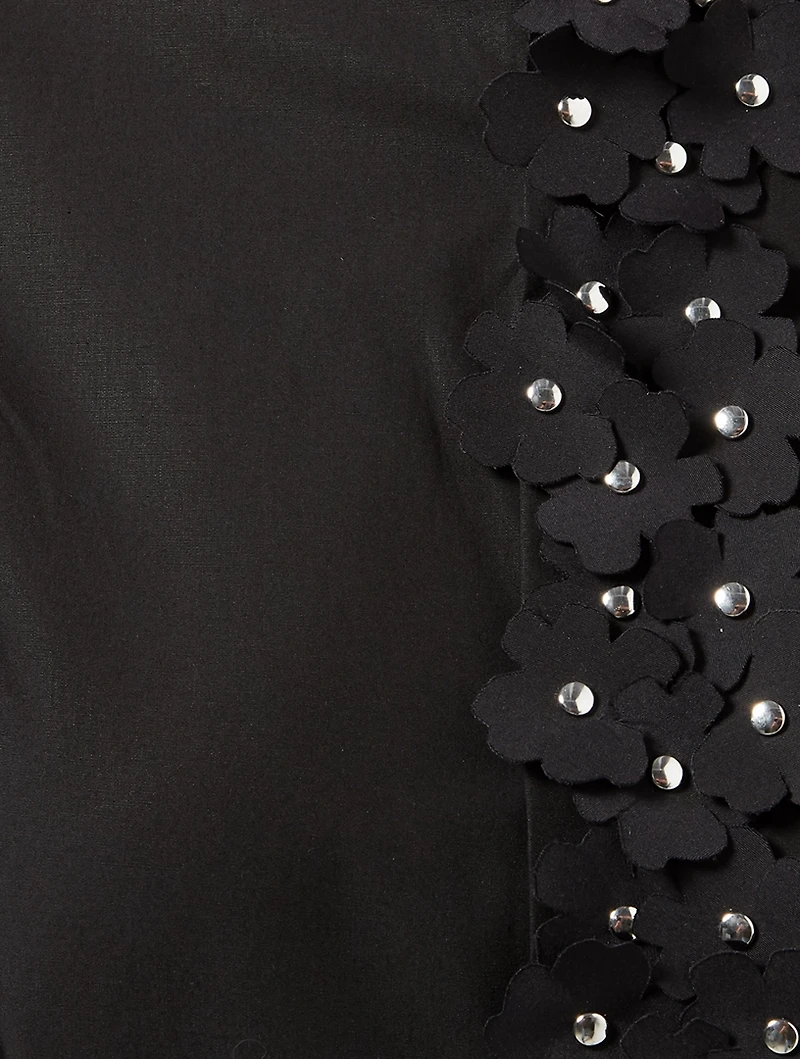 6 Moncler x Noir Poplin Button-Up Shirt With Floral Detail