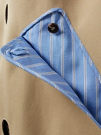 Double-Breasted Trench Coat With Stripe Detail