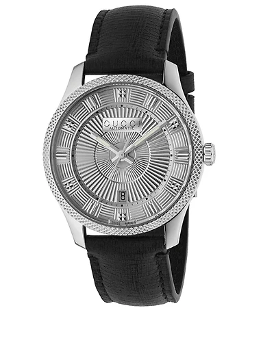 Eryx Steel Leather Strap Watch
