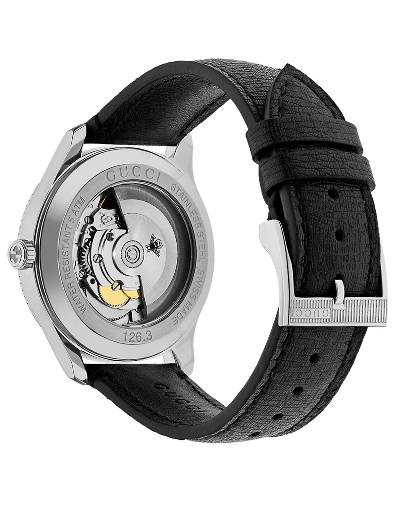 Eryx Steel Leather Strap Watch