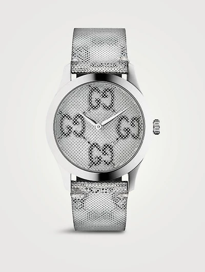 G-Timeless Leather Strap Watch