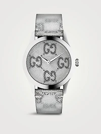 G-Timeless Leather Strap Watch
