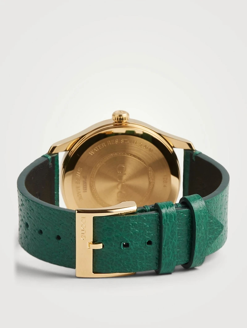 G-Timeless Leather Strap Watch