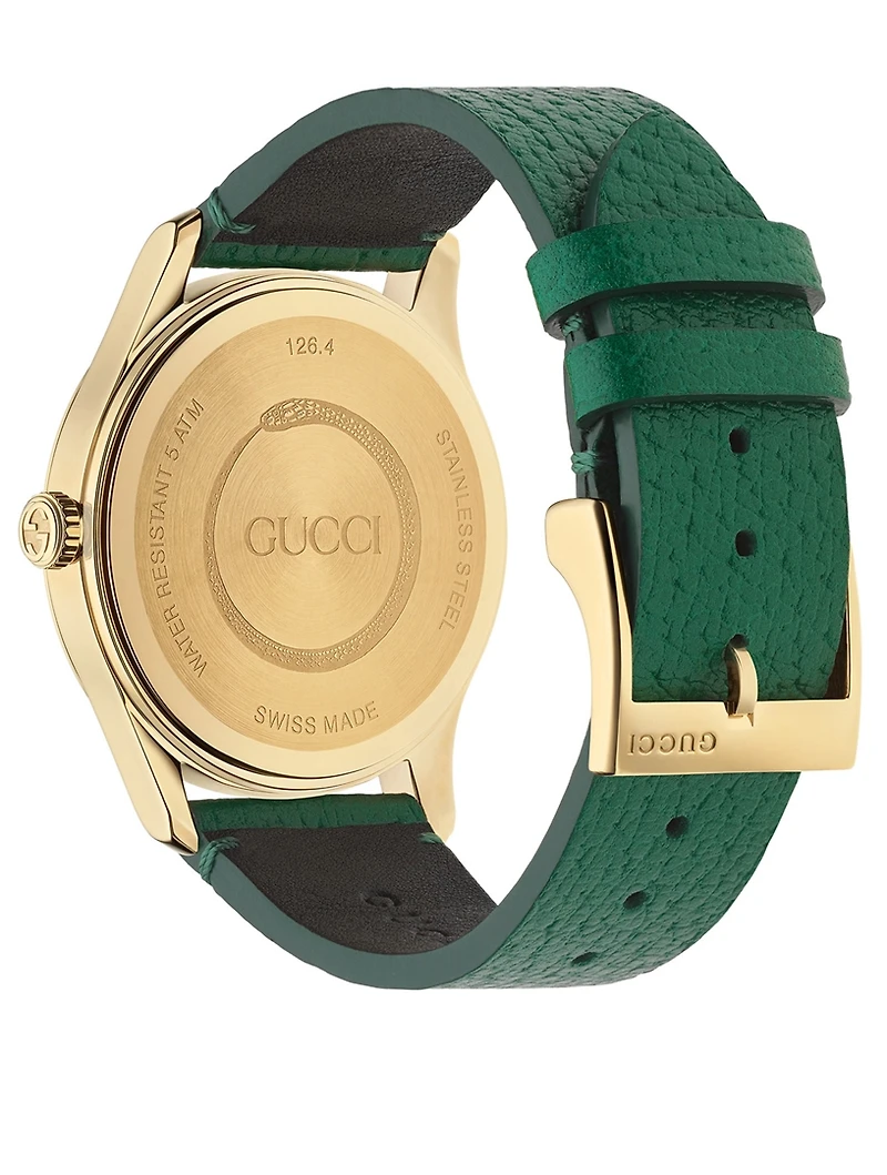 G-Timeless Leather Strap Watch