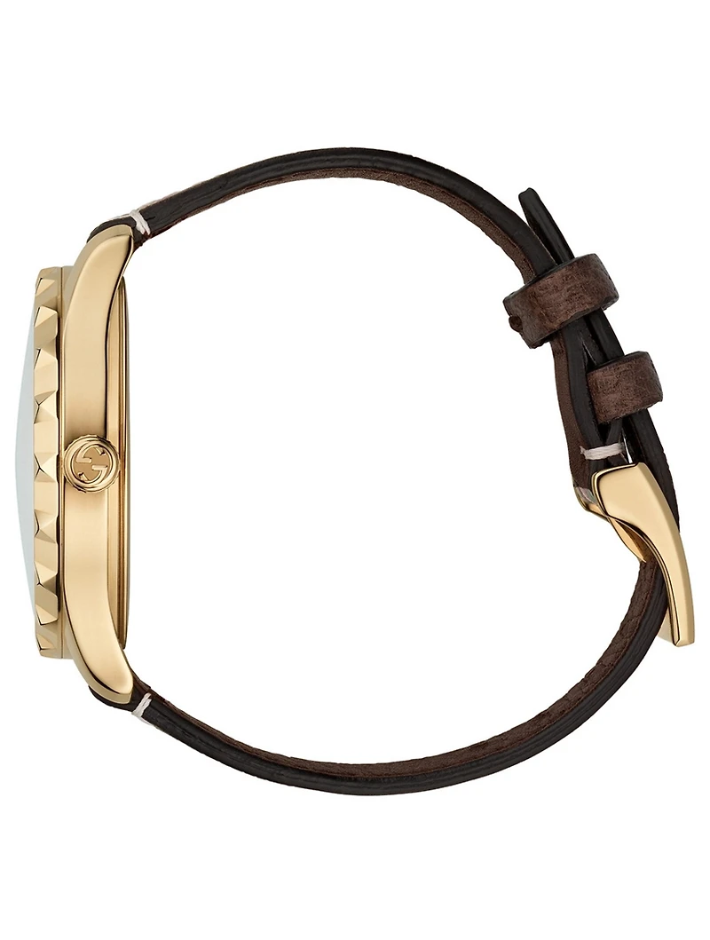 G-Timeless Flower Leather Strap Watch