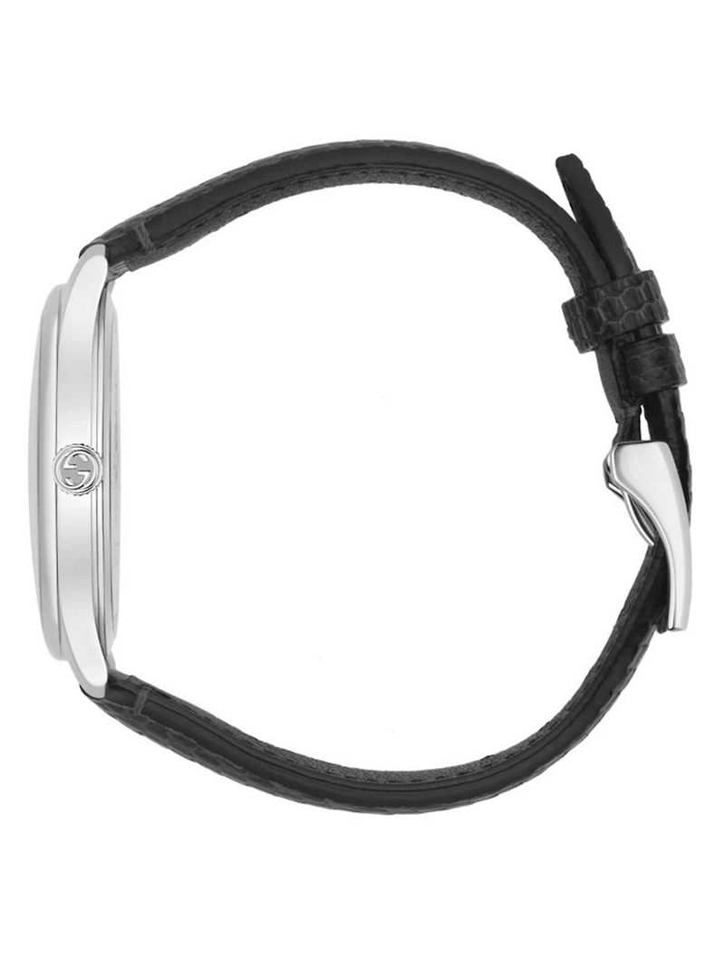 G-Timeless Slim Stainless Steel Lizard Strap Watch