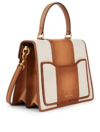 Uptown Top Handle Canvas And Leather Bag