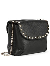Mini Rockstud Leather Double Flap Bag