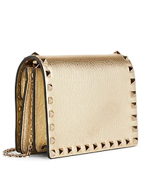 Mini Rockstud Metallic Leather Chain Bag
