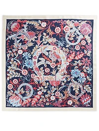 Silk Scarf In Floral Gancini Print