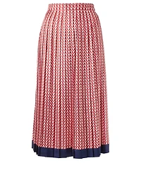 Silk Twill Skirt Optical V Print