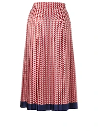 Silk Twill Skirt Optical V Print