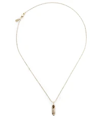 Love 14K Gold Sneaker Charm Necklace With Diamonds