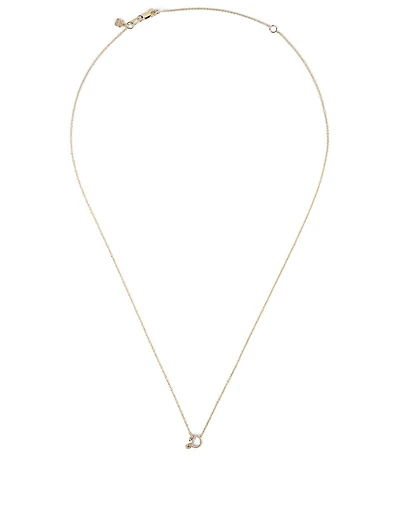 14K Gold D Iniitial Necklace With Diamonds