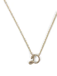 14K Gold D Iniitial Necklace With Diamonds