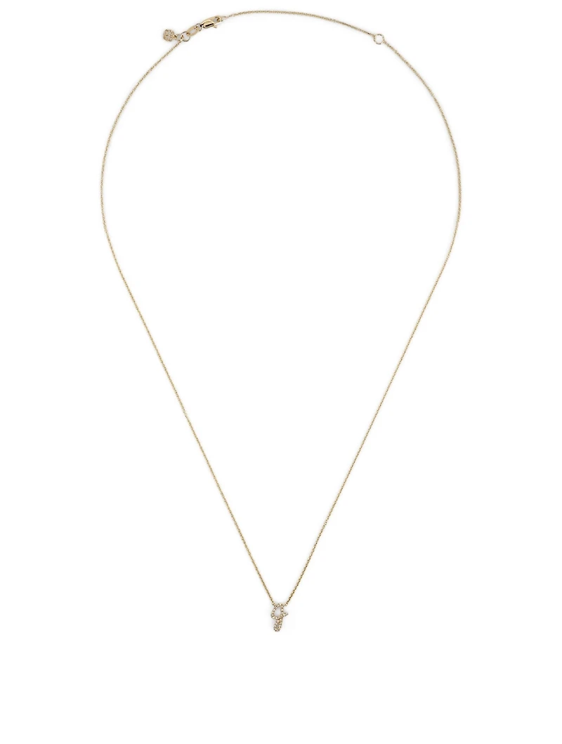 14K Gold J Initial Necklace With Diamonds