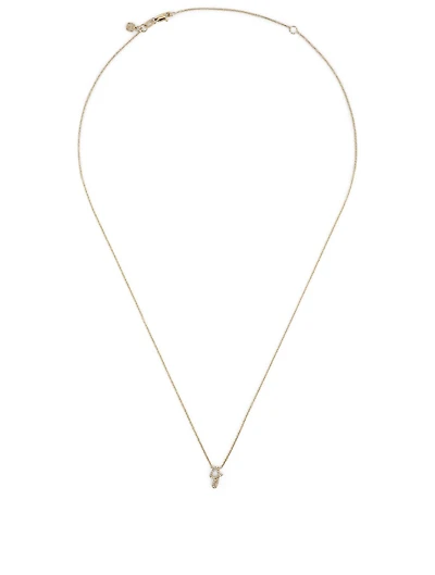 14K Gold J Initial Necklace With Diamonds