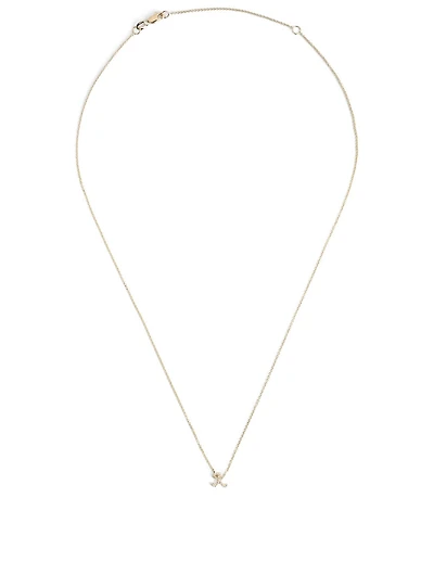 14K Gold K Initial Necklace With Diamonds
