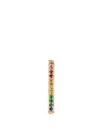 Medium 14K Gold Bar Stud Earring With Sapphires