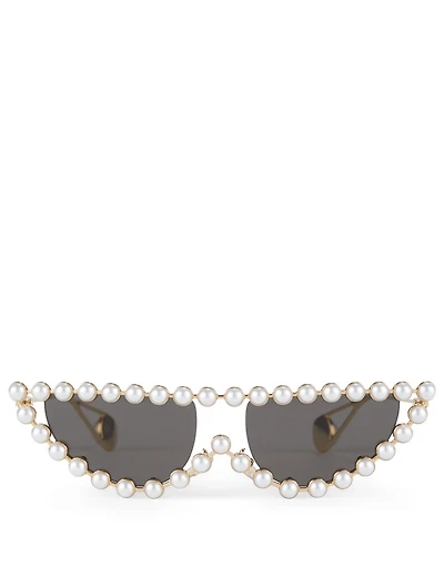 Cat Eye Sunglasses With Pearls