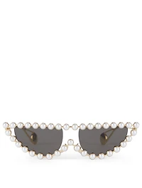 Cat Eye Sunglasses With Pearls