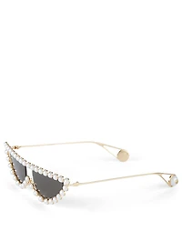 Cat Eye Sunglasses With Pearls
